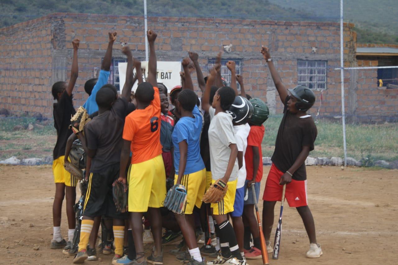 Players celebrating a win
